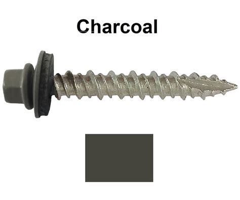 Metal ROOFING SCREWS: 750 10 x 2 Charcoal Hex Head India | Ubuy