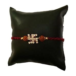 DMS RETAIL Pack of 6 Diamond Studded Multicolored Swastik Rudraksh ...