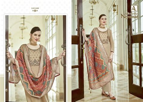 Alok Niyamat Catalog Fancy Wear Embroidery Unstitched Dress Materials