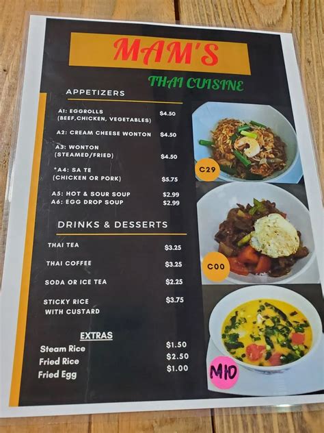 Mam’s Thai Cuisine Menu - Updated November 2025