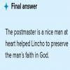 Answer the following questions in 100 - 120 words:The postmaster ...