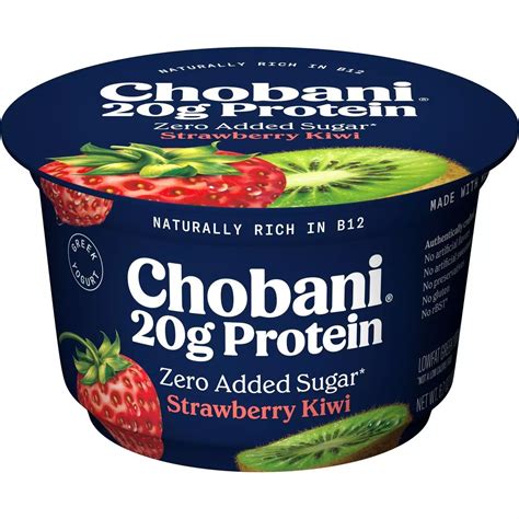 Chobani 20G Protein Zero Sugar Added Greek Yogurt - Strawberry Kiwi ...