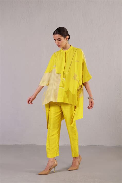 Buy - Stria Lemon Yellow co-ord set | Elan Store
