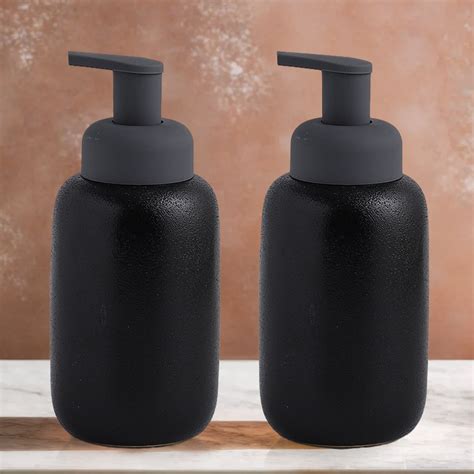 Buy Set of 2 Stylish Black Ceramic Soap Dispensers – GlobalBees Shop