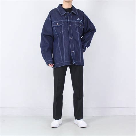 Sean John オーバーサイズ グッドステッチ デニムジャケット ブルー×ライトブルー【FF-5002】 | cv