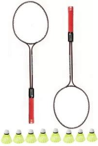 Laksh sports Badminton Set Of 2 Piece Racquet with 8 Piece Plastic ...
