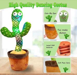 Ni B MASTER Rechargeable Dancing Cactus Talking Baby Toys for Kids ...