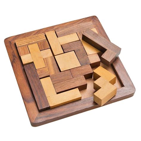 The Puzzl Co - Square Shaped Wooden Pentomino Puzzle, 3D Wooden Puzzle ...