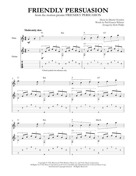 Friendly Persuasion (arr. Mark Phillips) by Pat Boone Sheet Music for ...