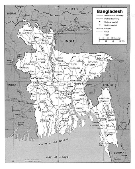 Large political and administrative map of Bangladesh with roads and major cities | Bangladesh ...
