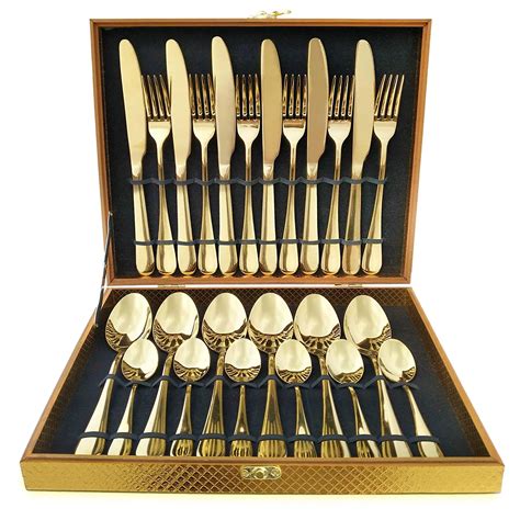 24pcs Cutlery Travel Set Stainless Steel Tableware Cutlery Set With ...