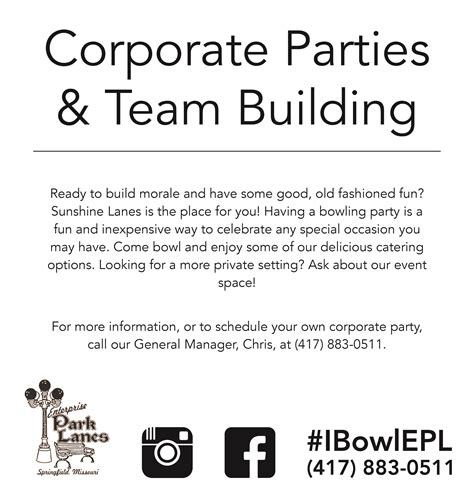 Enterprise Park Lanes > Parties > Corporate Parties