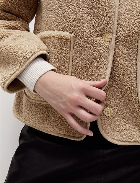 Buy Borg Suedette Jacket at Marks & Spencer