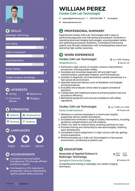 10+ Cardiac Cath Lab Technologist Resume Samples & Templates for 2025