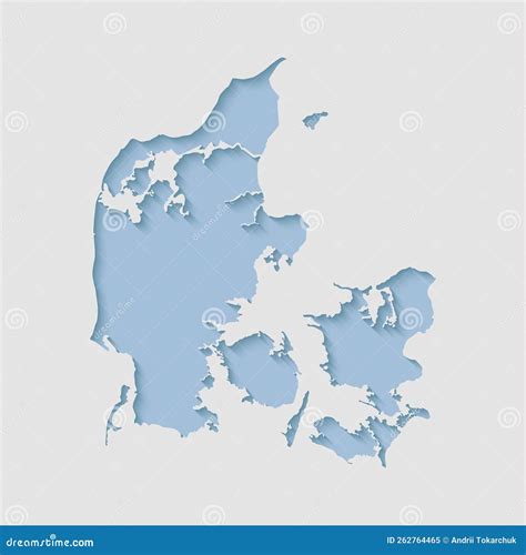 Vector Outline Map Denmark with Creative Shadow Stock Vector - Illustration of detailed ...