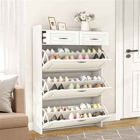 Vibe&Dine Vibe & Dine Shoe Cabinet with 3 Large Flip Drawers & India | Ubuy