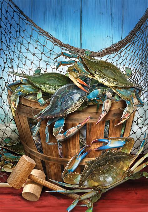 Blue Crabs-Flag by Larry Jones - Custom Decor