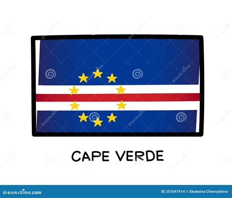 Flag of Cape Verde. Colorful Cape Verdean Flag Logo. Blue, White and ...