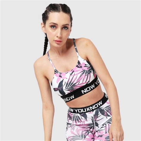 NYK Printed Low-Impact Mesh Sports Bra