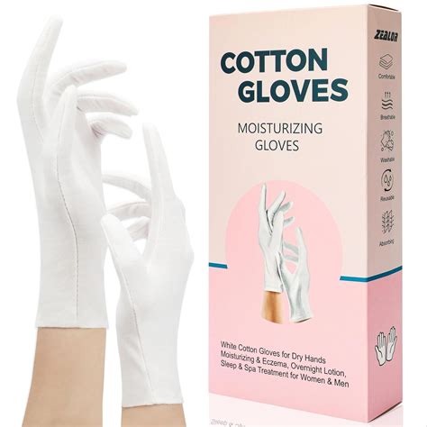 Amazon.com : Zealor 6 Pair White Cotton Gloves for Dry Hands ...