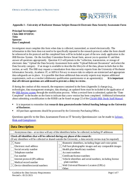 APPENDIX 1 University of Rochester Policy on Enrollment of Adult ...