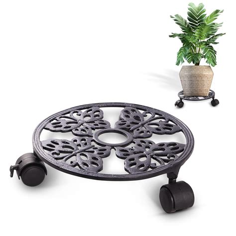 Sharpex Heavy Duty Plant Pot Trolley with Wheels | 1 PC Round Plant ...