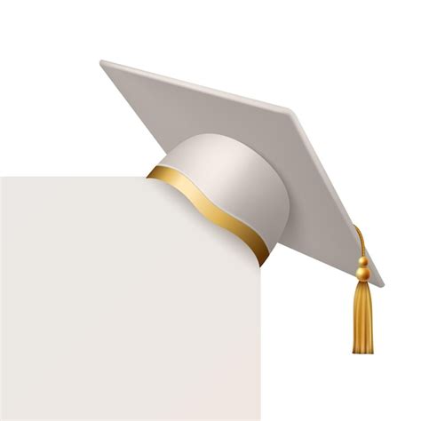 Vector 3d realistic white graduate college high school university cap ...