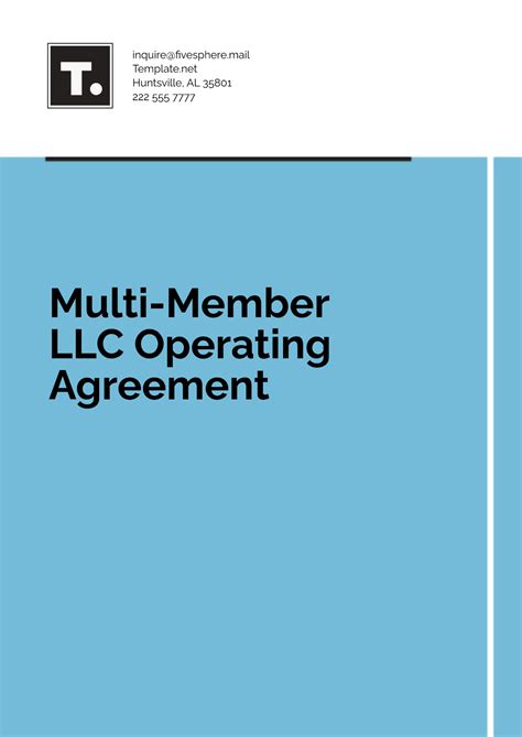 Free Multi-Member LLC Operating Agreement Template to Edit Online