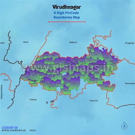 Virudhnagar PincodeBoundaries Map (Tamilnadu)