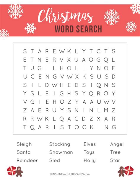 Printable Christmas Word Search - A Fun Holiday Activity for Kids