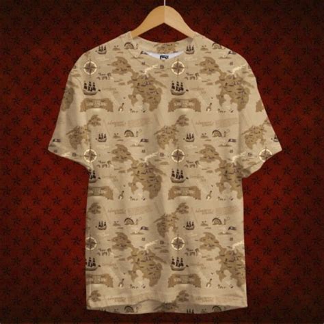 Adventure Themed Shirt Treasure T-Shirt with Vintage Map Print | Juxar