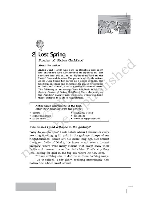 Image result for Lost Spring Class 12 Summary Video