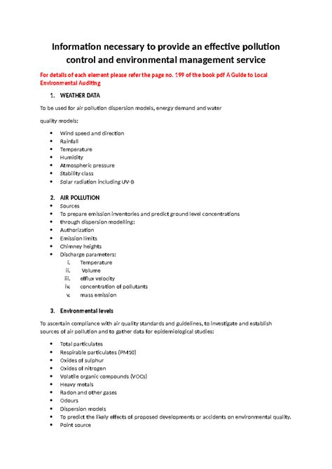 Pollution Audits: Effective Control & Environmental Management - Studocu
