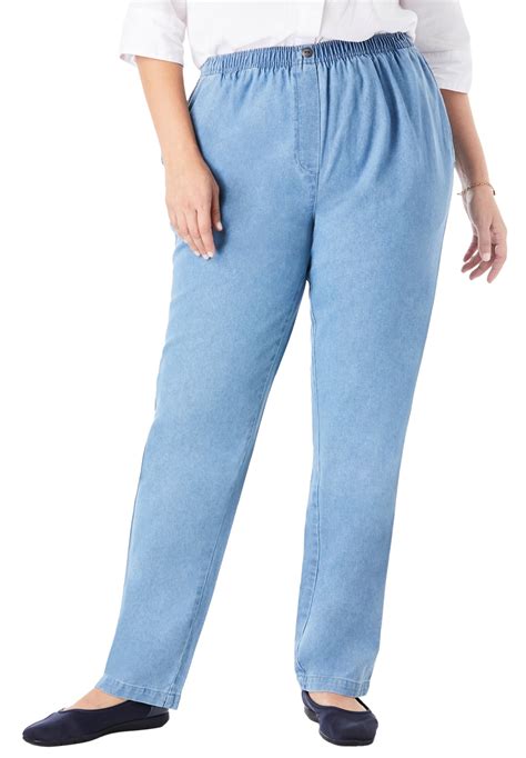 Woman Within - Woman Within Women's Plus Size Petite Elastic-Waist ...