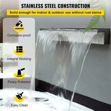 VEVOR Pool Fountain Waterfall Spillway Wall-mount Pool Fountain (1 ...