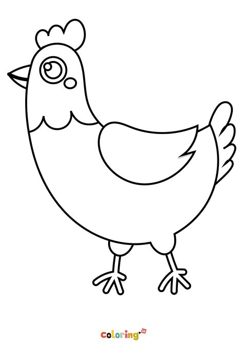 Chicken Chicken Smiling Critters Coloring Page