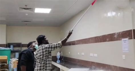 Pipe bursts in CSR room of Kottayam Medical College's Surgery Block ...