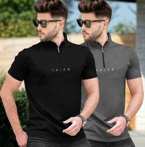 TRIPR Solid Men Henley Neck Black, Grey T-Shirt - Buy TRIPR Solid Men ...