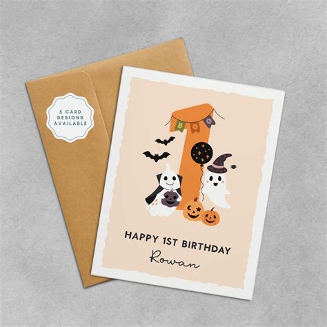 Halloween Birthday Personalized Card Customizable Age and - Etsy