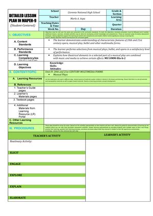 Image result for Grade 7 12 Daily Lesson Log