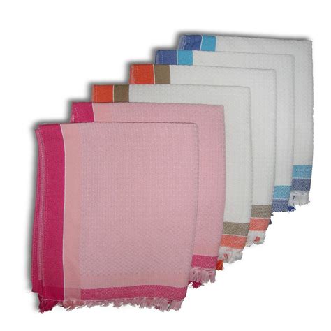 Athom Living Light Weight Cotton Premium Waffle Border Bath Towel ...