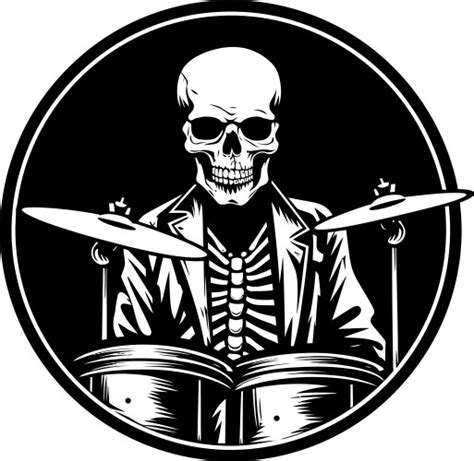 Bone beat skeleton drummer skull sticks Royalty Free Vector