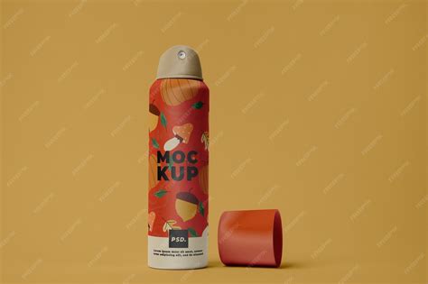 Premium PSD | Aerosol bottle mockup design