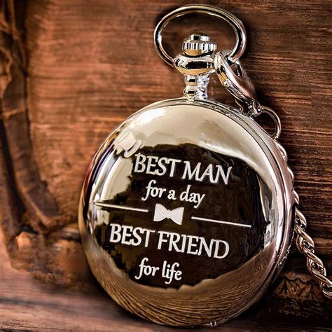 Exquisite Best Man Gift "Best Man for a Day" Quartz Pocket Watch Men ...