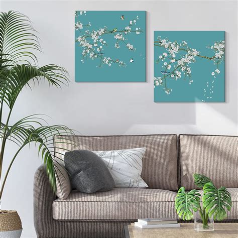 Abstract Canvas Wall Art Flower Bird Wall Decor for Bedroom Bathroom ...