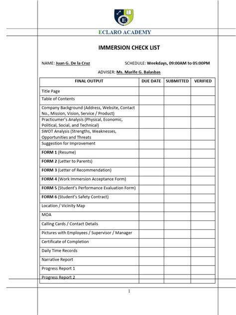 Image result for Work Immersion Example