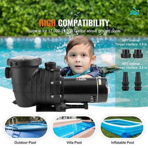 VEVOR 1-HP 110-Volt Aluminum Pool Pump YCGLBDSSDY10W1AJ9V5 at Lowes.com