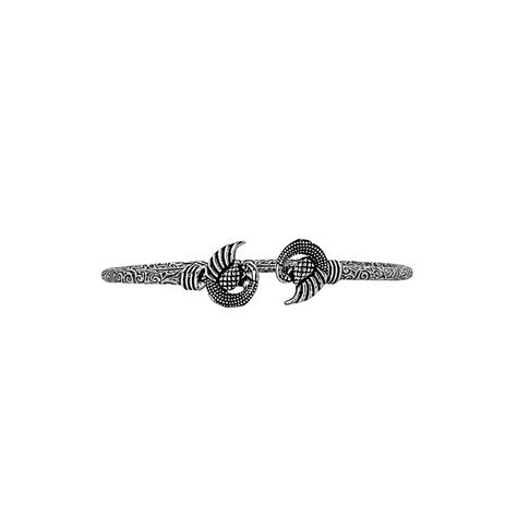 Shop Teejh Silver Oxidised Peacock Bracelet For Women – Joker & Witch