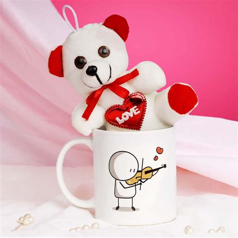 Buy The Earth Store Violin Cuddle Ceramic Coffee Mug with Teddy Bear ...