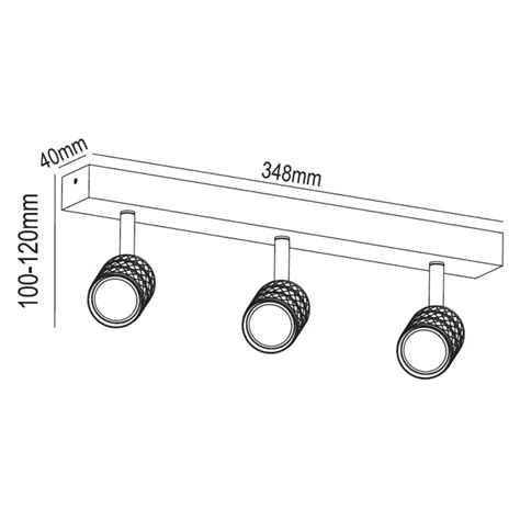 Regleta de techo Mycro Negro+Oro (3xGU10-35)